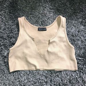 PLT Cropped Tan Top